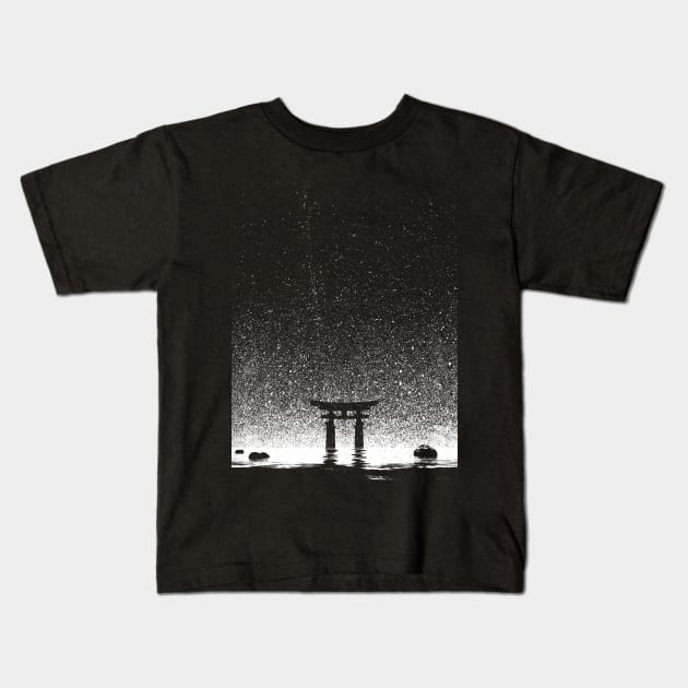 Japan at Night Kids T-Shirt by Exosam